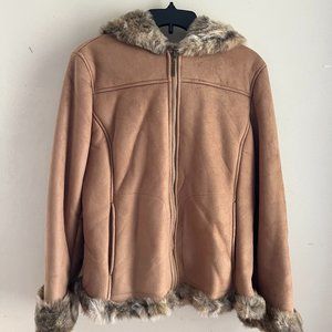 Platinum Utex Faux Suede Coat